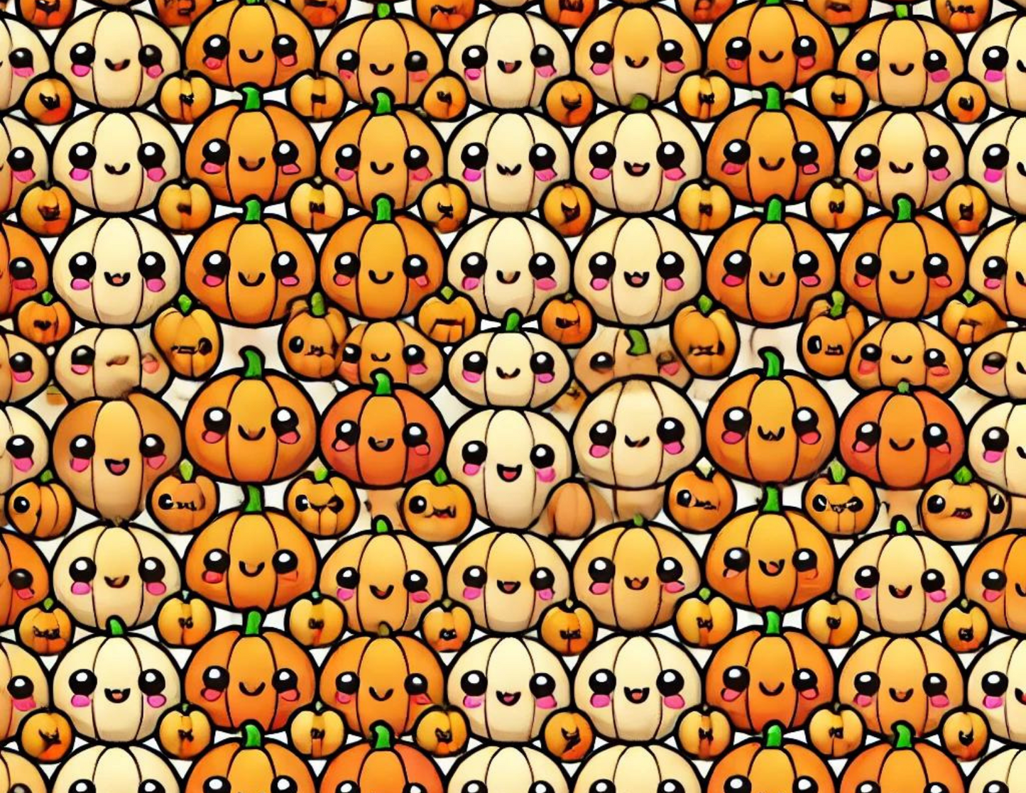 Kawaii Pumpkins Postcard